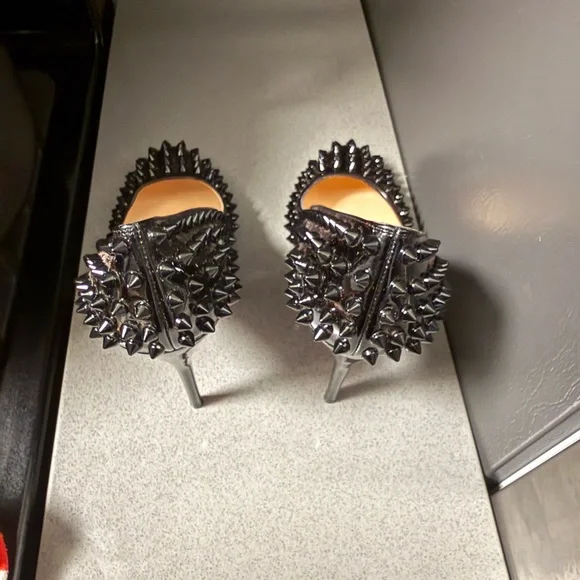 Christian Louboutin Black Spiked Heels - Picture 2 of 4